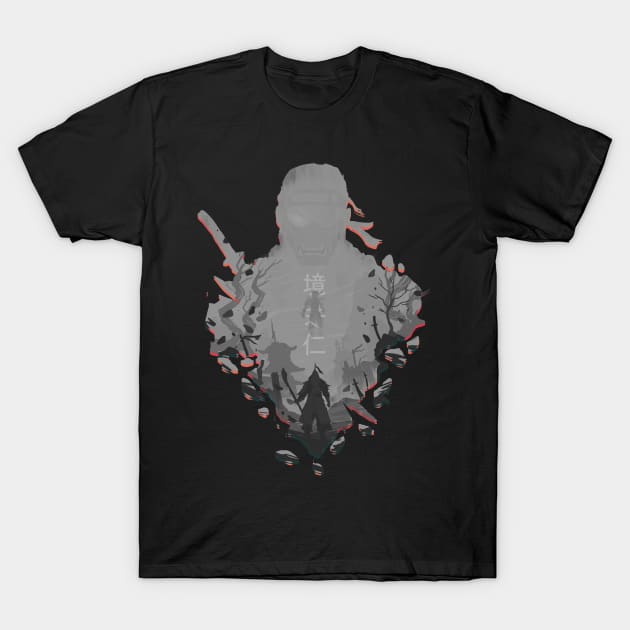 Lost Honor Grey v.:Ghost of Tsushima T-Shirt by Vertei